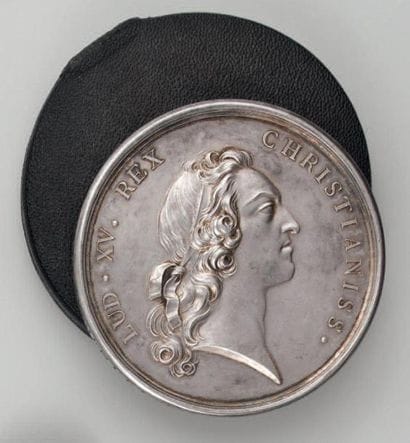 Médaille de mariage en argent, gravée «Antoine...