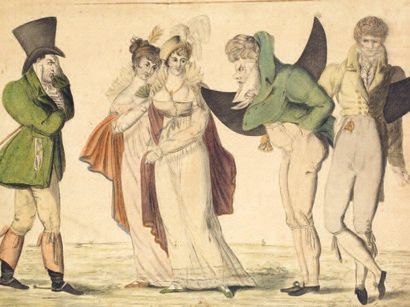 Ecole Française (vers 1795)
Incroyables et...