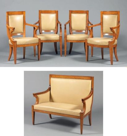 Mobilier de salon en bois fruitier, les dossiers...