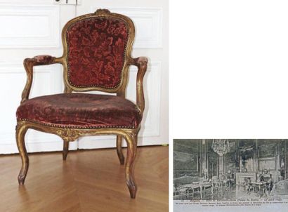 Suite de quatre fauteuils cabriolet en bois...