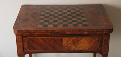 Rosewood veneer wallet game table with butterfly...
