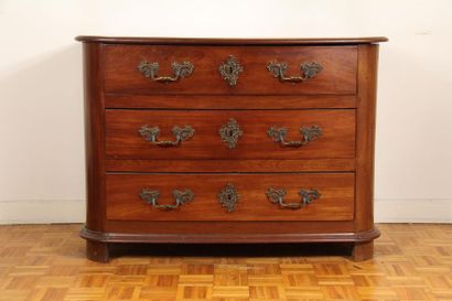 Chest of drawers with curved front in cherry...
