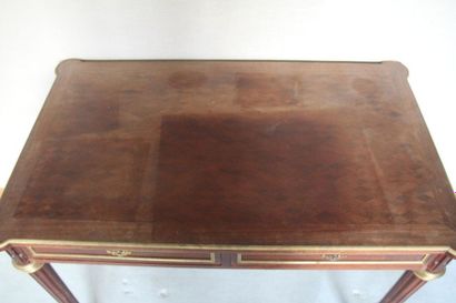 Rectangular flat mahogany and mahogany veneer...