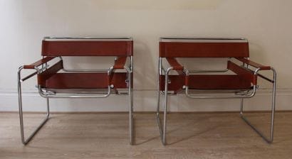 Marcel BREUER (1902-1981)
Paire de fauteuils...