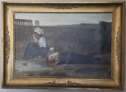 Gustave BOULANGER (1824-1888)
Enfants jouant...