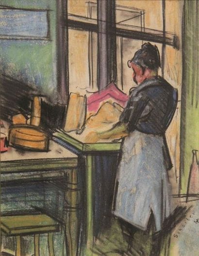 Hugo SCHEIBER (1873-1950)
La lingère
Pastel...