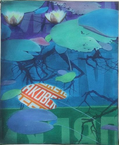 Lucio FANTI (1945-) 
Nymphéa urbain 
Acrylique...
