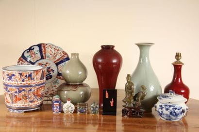Lot de vases, plats et objets, Chine