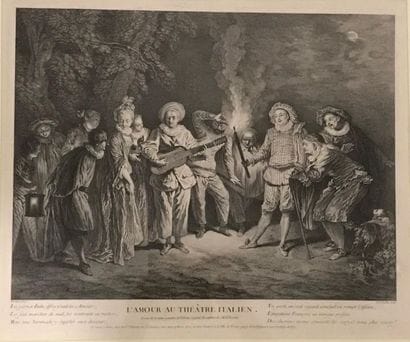 Quatre gravures en noir et blanc : L'Amour...