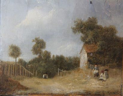 G. MOSEN
Enfants jouant
Huile sur panneau...
