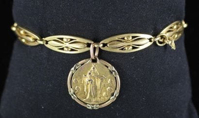 Bracelet with oval openworked links adorned...