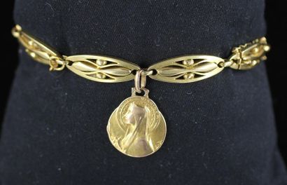 Bracelet with oval openworked links adorned...