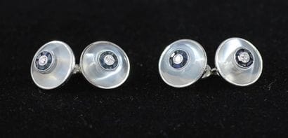 Pair of cufflinks, in platinum 850 thousandths,...