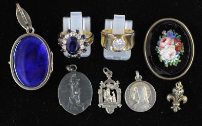 Lot de bagues, pendentifs en argent 800°/°°,...