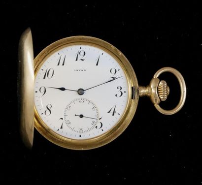 *INVAR
Montre savonnette en or jaune 18k,...