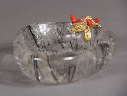 CHAUMET 
COUPELLE en quartz à inclusions...