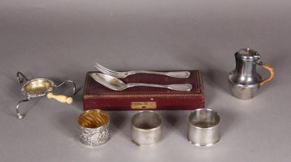 *Lot en argent 950°/°° :
- Trois ronds de...