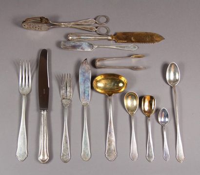 Partie de ménagère en argent, argent fourré...