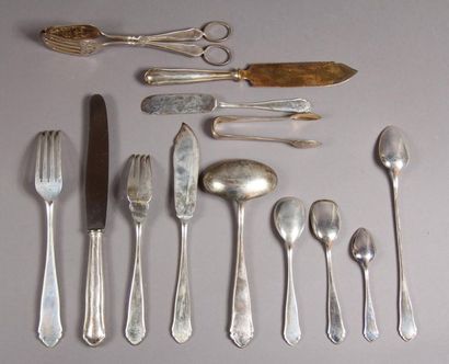 Partie de ménagère en argent, argent fourré...