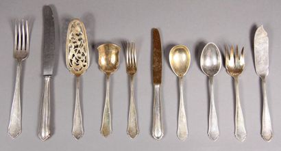 Partie de ménagère en argent 800°/°°, argent...