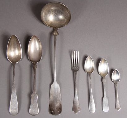Partie de ménagère en argent 800°/°°, argent...
