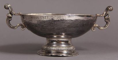 Coupe de mariage en argent uni, modèle bourguignon,...