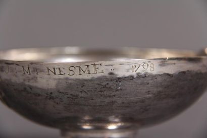 Coupe de mariage en argent uni, modèle bourguignon,...