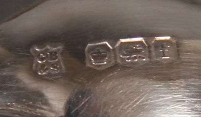 Six cuillers à moka en argent 925°/°° et...