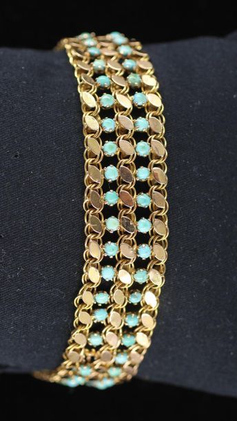 Wide soft bracelet in 14k yellow gold and...