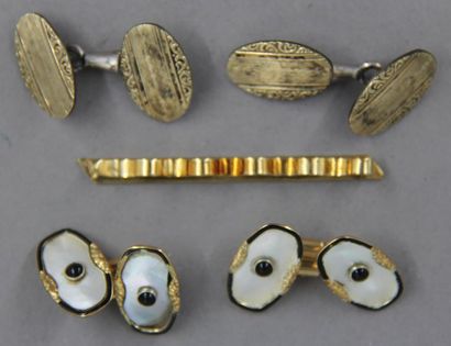 - Paire de boutons de manchettes ovales en...