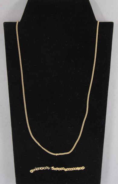 Chaine de cou en or 18k et argent 800°/°°,...