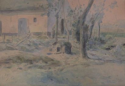 Armand HEINS (1856-1938)
- La ferme, aquarelle...