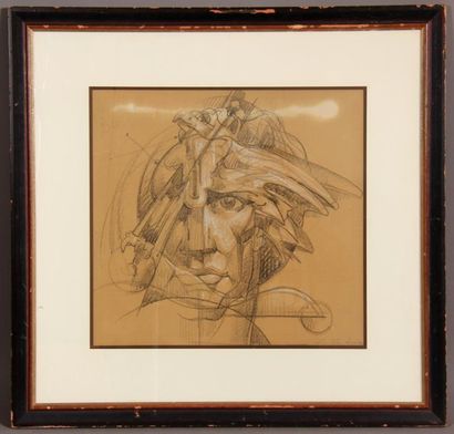 Edmond van DOOREN (1896-1965)
Tête d'homme
Fusain,...