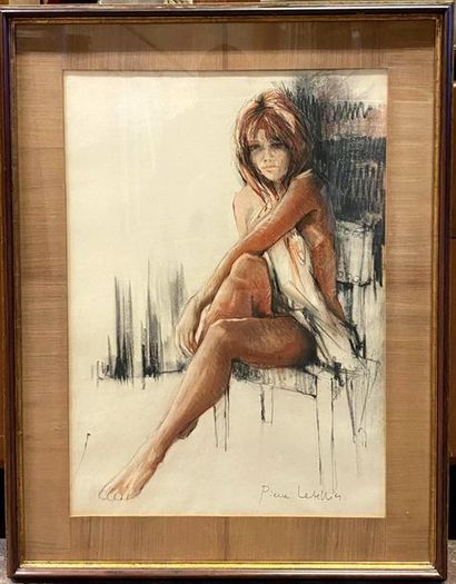 Pierre LETELLIER (1928-2000)
Femme assise
Fusain...