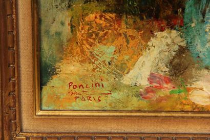 Santini PONCINI (XXème s.)
Bouquet de fleurs
Huile...