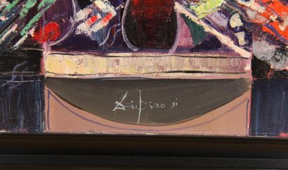 Ecole contemporaine
Bouquet de fleurs
Huile...