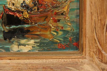 Ecole moderne
Bateaux
Quatre huiles sur carton,...
