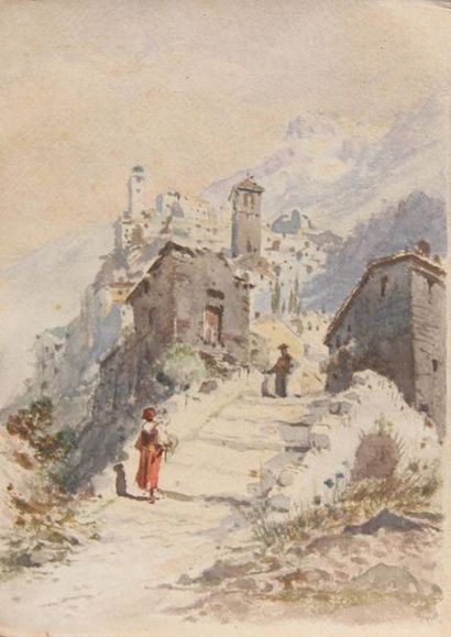 Henry CANDE (XIX-XXème s.)
Soldats devant...
