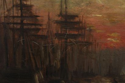 Ecole moderne
Bateaux à quai
Huile sur toile
50...