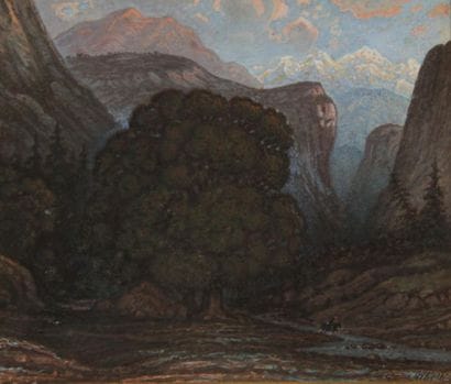 ARBELLI
Cavaliers dans des gorges
Gouache...