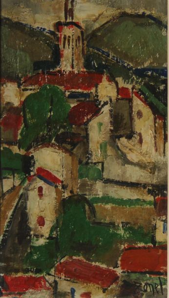 Germain BONEL (1913-2002)
Village de Cordes...