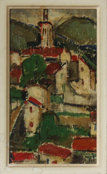Germain BONEL (1913-2002)
Village de Cordes...