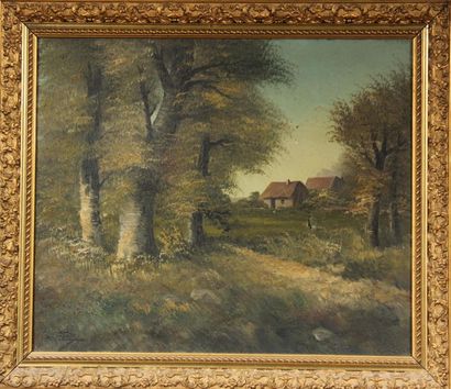Ecole moderne
Paysage à la ferme
Huile sur...