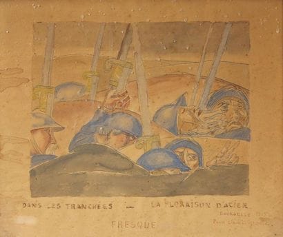Emile BOURDELLE (1861-1929)
Dans les tranchées
Aquarelle...