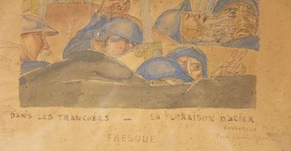 Emile BOURDELLE (1861-1929)
Dans les tranchées
Aquarelle...