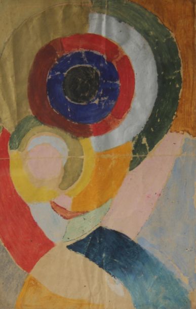Ecole moderne dans le goût de DELAUNAY
Cercles
Gouache
32...