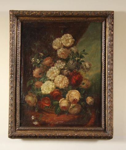 *Ecole du XVIIIème s.
Nature-morte aux fleurs
Huile...