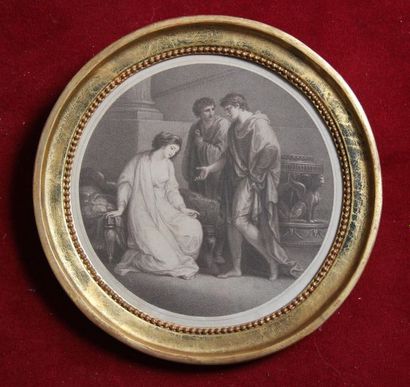 Lot de gravures dépareillées dont :
- paire...