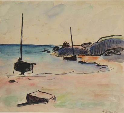 Maurice ASSELIN (1882-1947)
Bord de plage
Aquarelle...