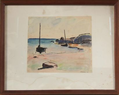 Maurice ASSELIN (1882-1947)
Bord de plage
Aquarelle...